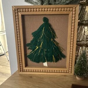 Green and Gold Holiday Tree Wall Art